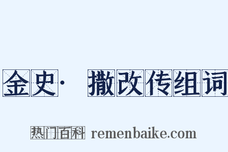 金史·撒改传组词是什么意思的图片